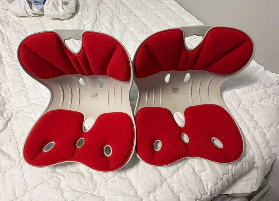 커블 자세교정 좌식 의자 2개 + 관절 독서대--1