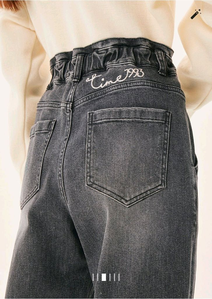 타임 백 자수 데님 팬츠 다크그레이 44 랑방 마인 더캐시미어 시스템 오브제 sjsj--2