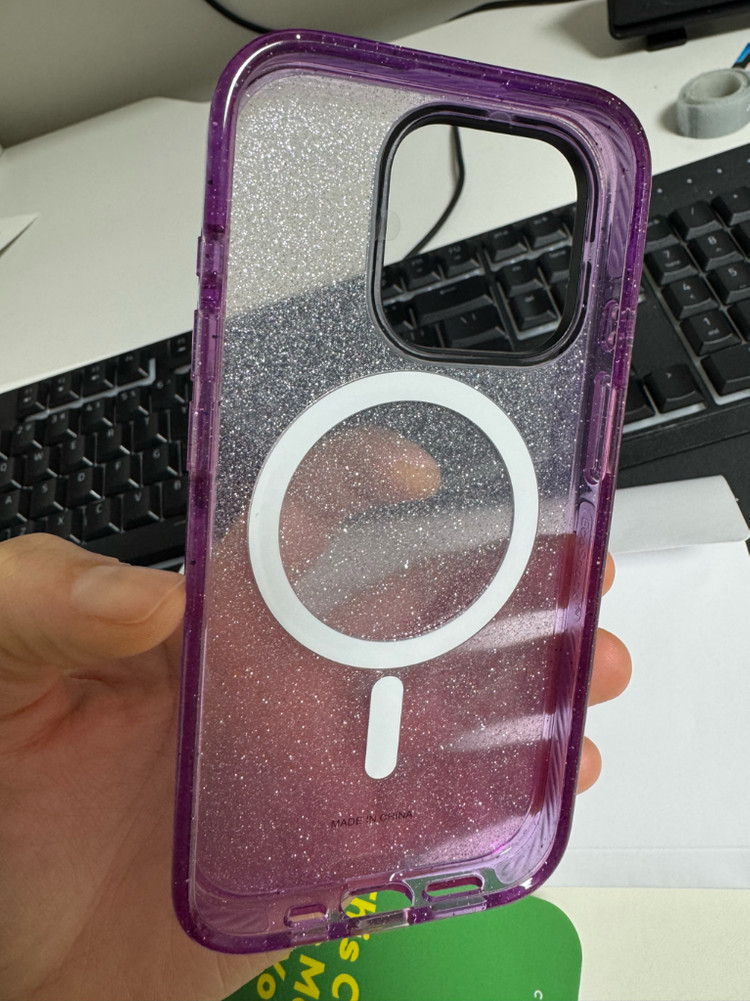케이스티파이 아이폰15프로 맥세이프 퍼플 글리터 케이스--4