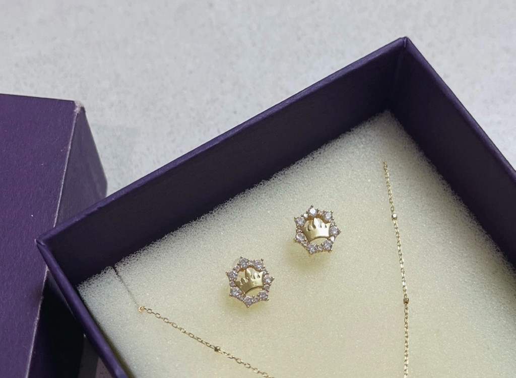 제이에스티나 14K 목걸이, 귀걸이 (세트 약 4g)--1