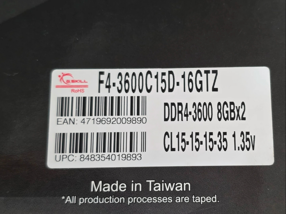 DDR4 16G(8G*2) 지스킬 트라이던트 Z 3600 CL15--1