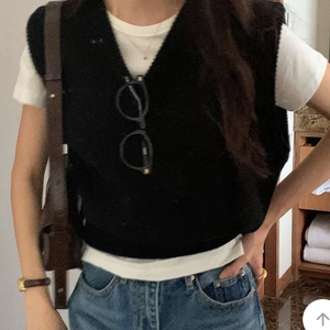 ||새상품|| 블랙 레이어드 니트베스트