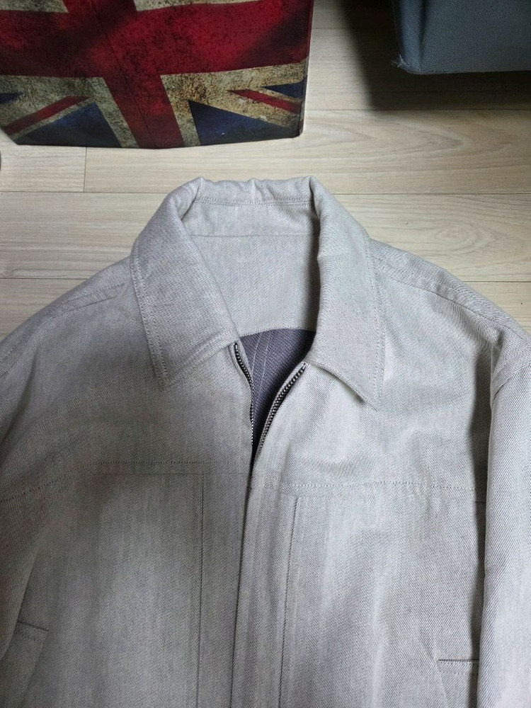 솔리드옴므 정품 크롭 그럭이 카라 심플 자켓 105사이즈--1