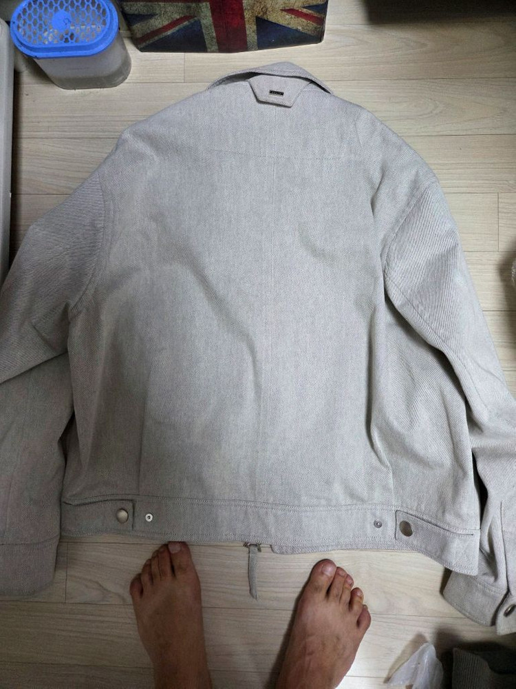 솔리드옴므 정품 크롭 그럭이 카라 심플 자켓 105사이즈--4