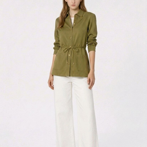 띠어리 벨티드 셔츠형 린넨자켓 S사이즈(국내55~66사이즈)