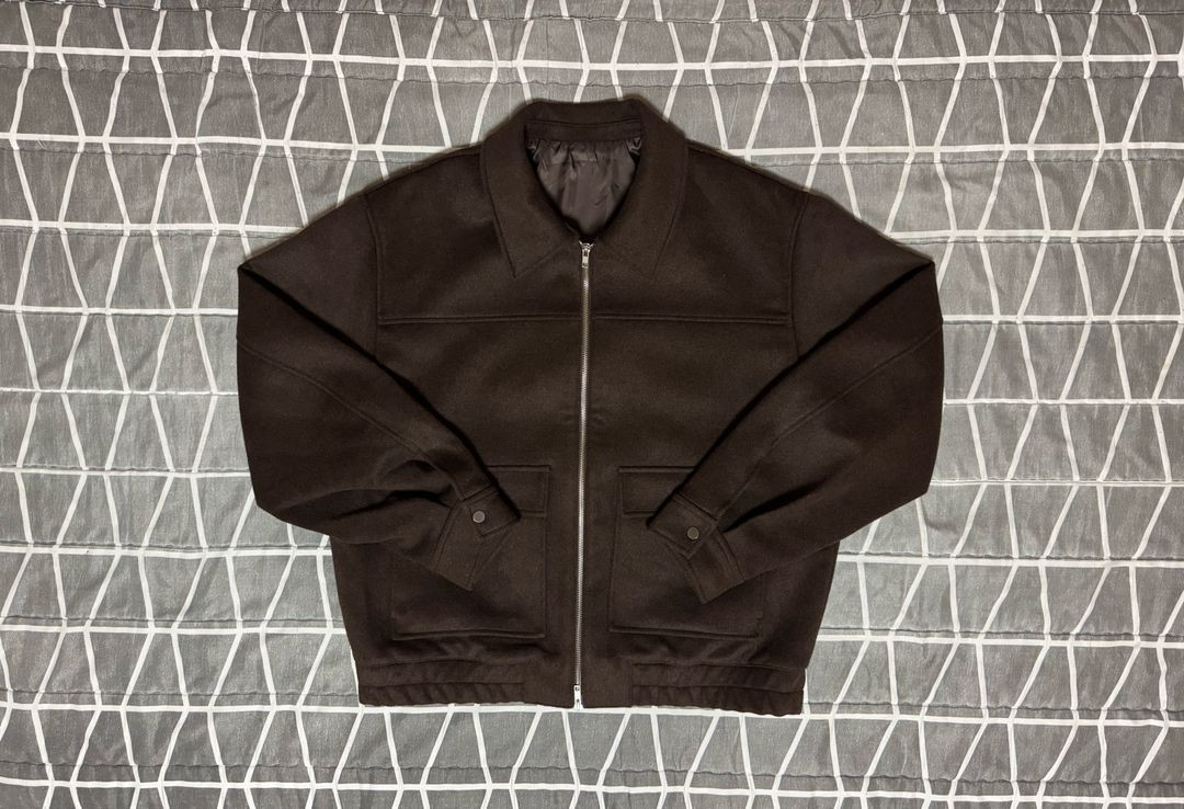 [XL] 105-110 드로우핏 울 집업 빅포켓 블루종 자켓 브라운--3