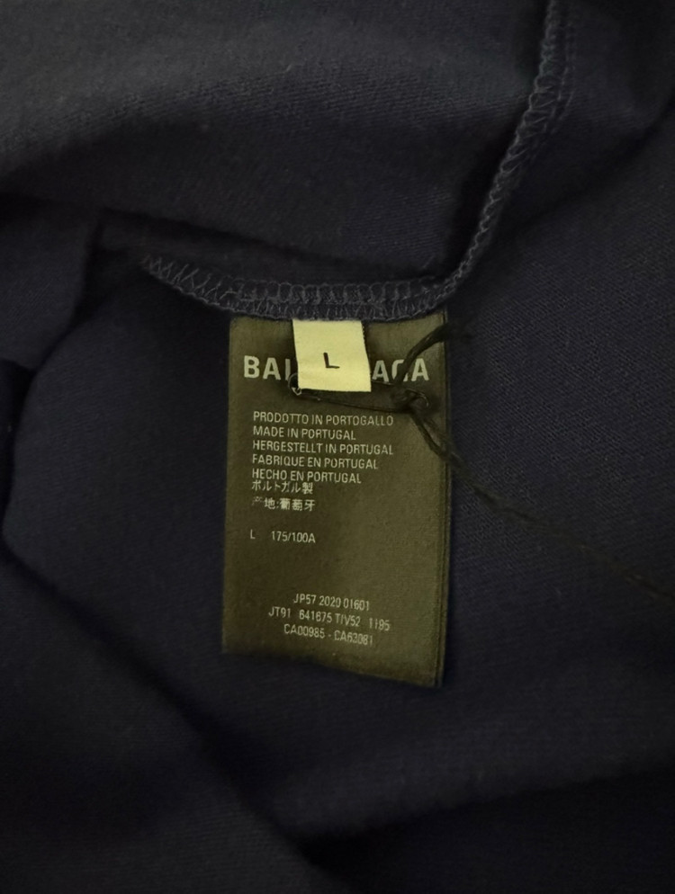 [L] 105-110 발렌시아가 웨이브 로고 블루 티셔츠 반팔--4