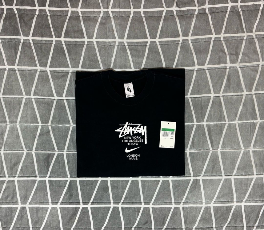 [XL] 105-110 나이키 스투시 월드투어 티셔츠 블랙 - US/EU--2