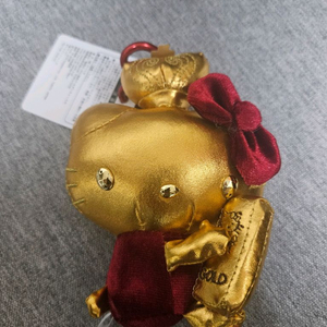 일본 골드 헬로키티 키링 인형