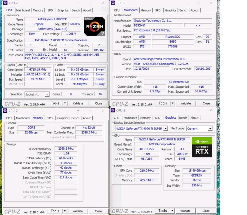 라이젠 7800x3d 갤럭시 4070tisuper 화이트 완본체 팝니다--4