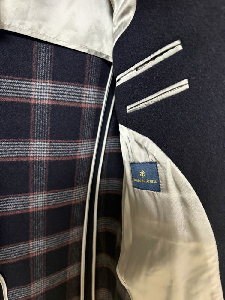브룩브라더스 네이비 울 코트--2