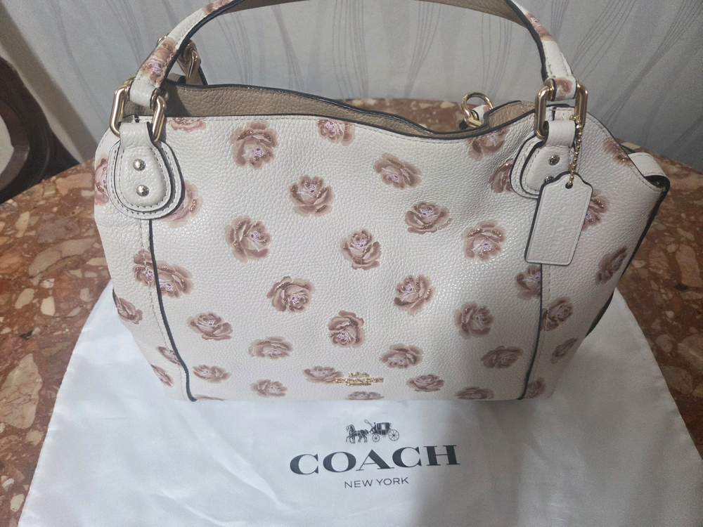 코치 가죽 토트앤 숄더백--4