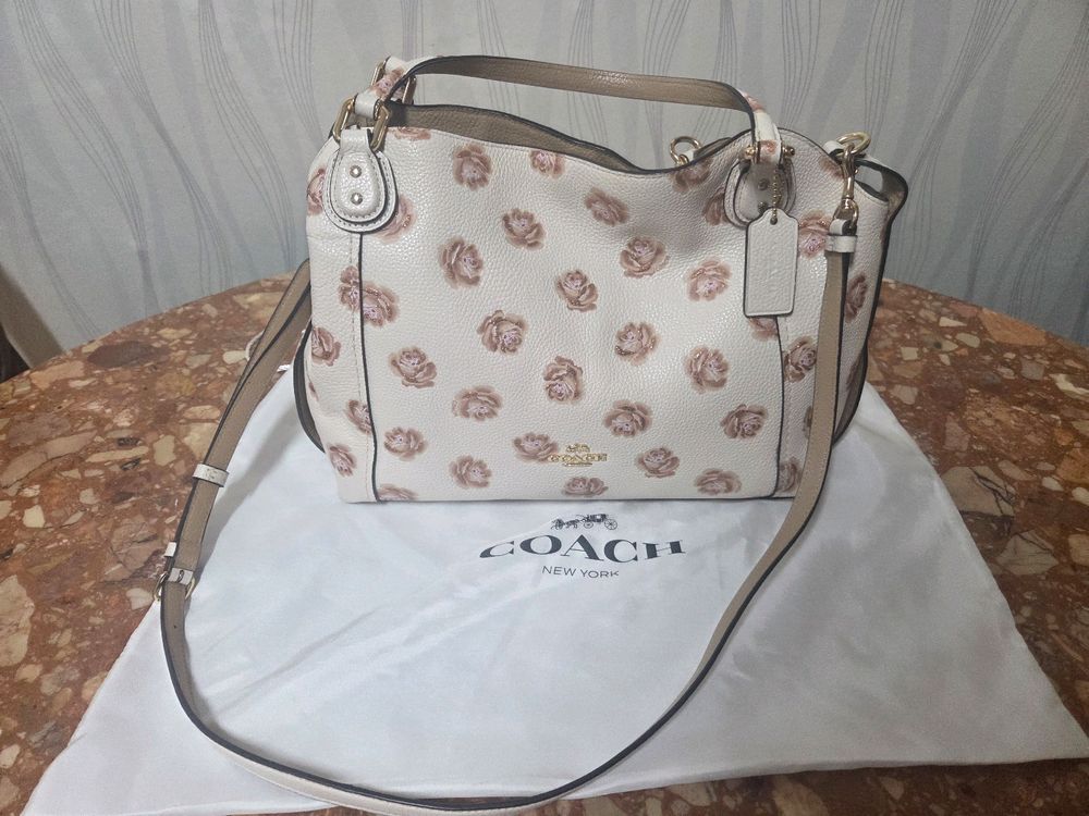 코치 가죽 토트앤 숄더백--5