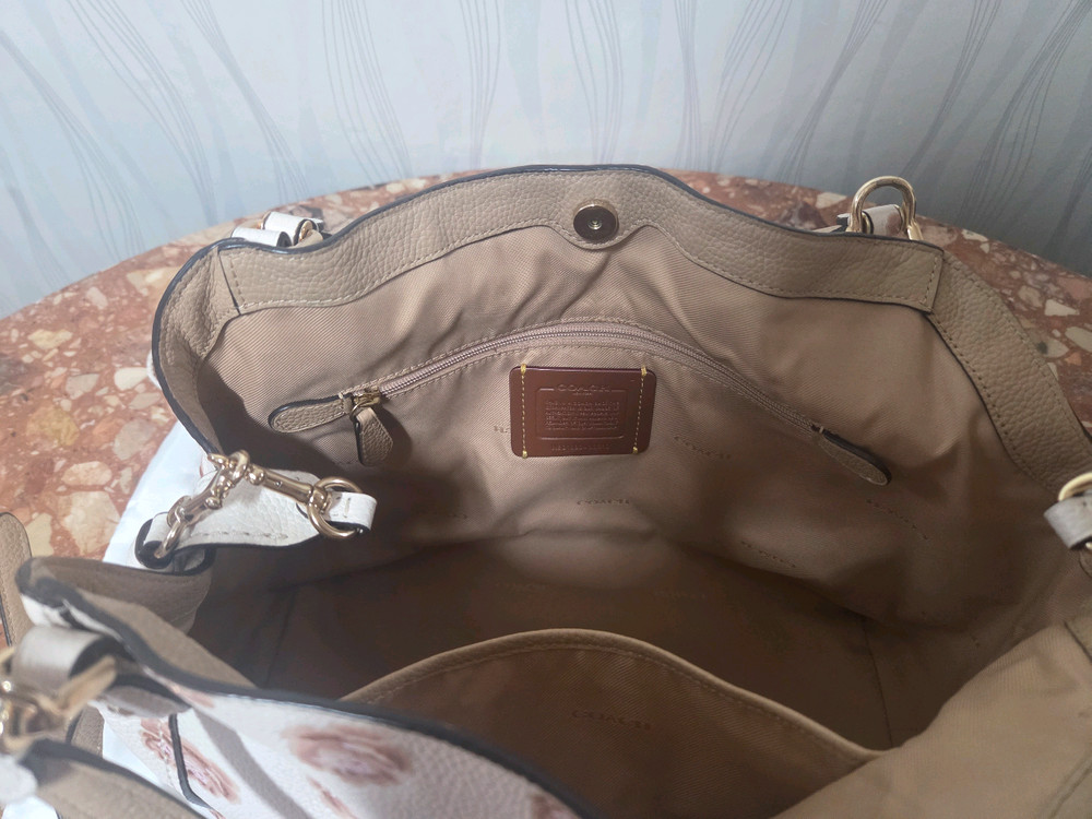 코치 가죽 토트앤 숄더백--6