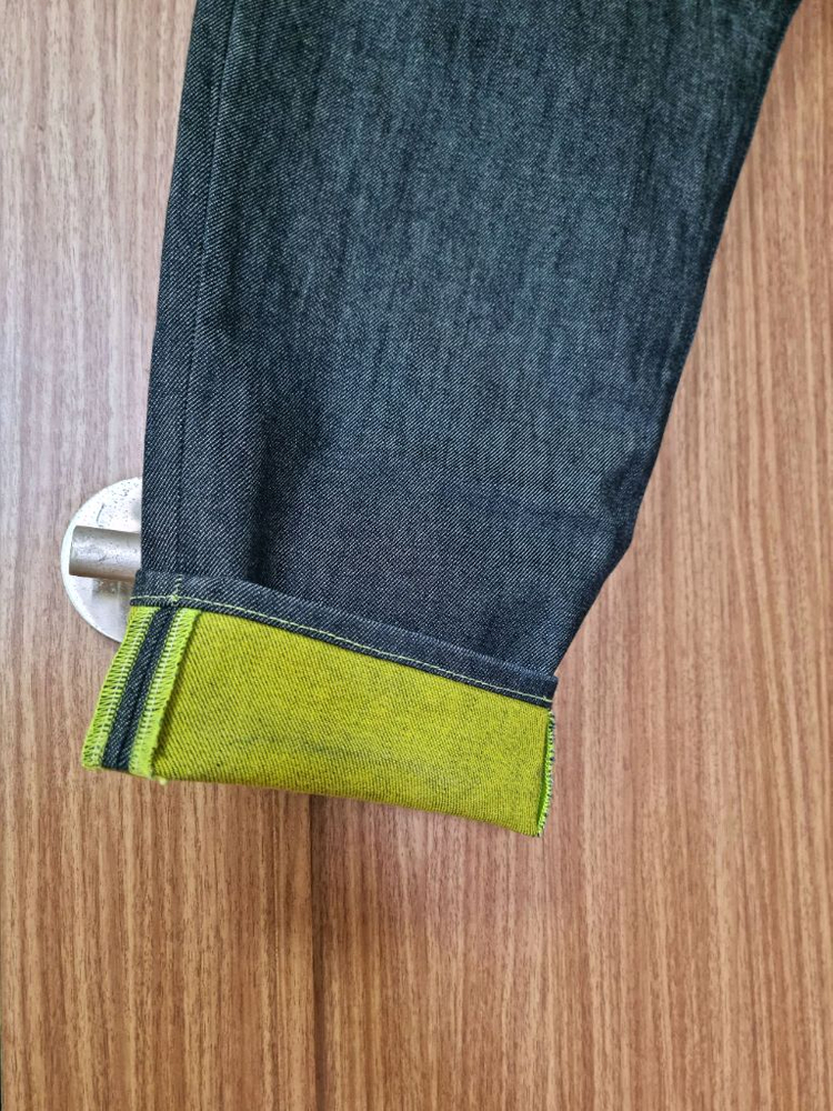 A/X 아르마니 익스체인지 진청 그린 형광 포인트 BAGGY JEAN 허리 32사이즈 판매합니다~!--1