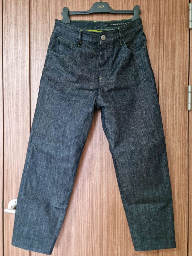 A/X 아르마니 익스체인지 진청 그린 형광 포인트 BAGGY JEAN 허리 32사이즈 판매합니다~!--2
