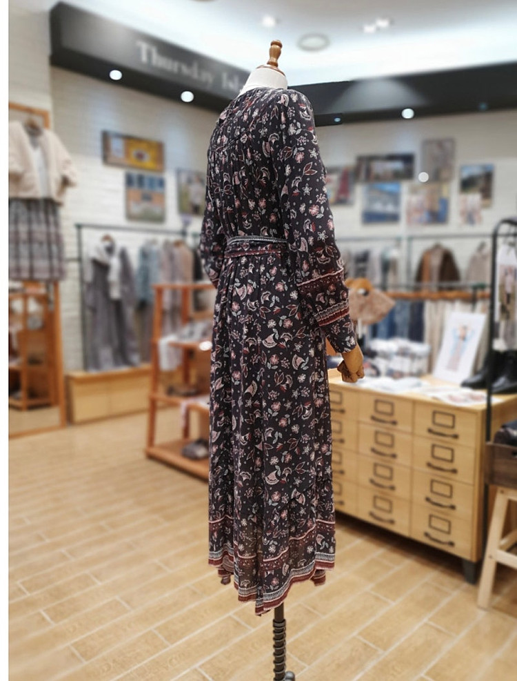 새옷 S 보더 롱 패턴 원피스 써스데이아일랜드--3