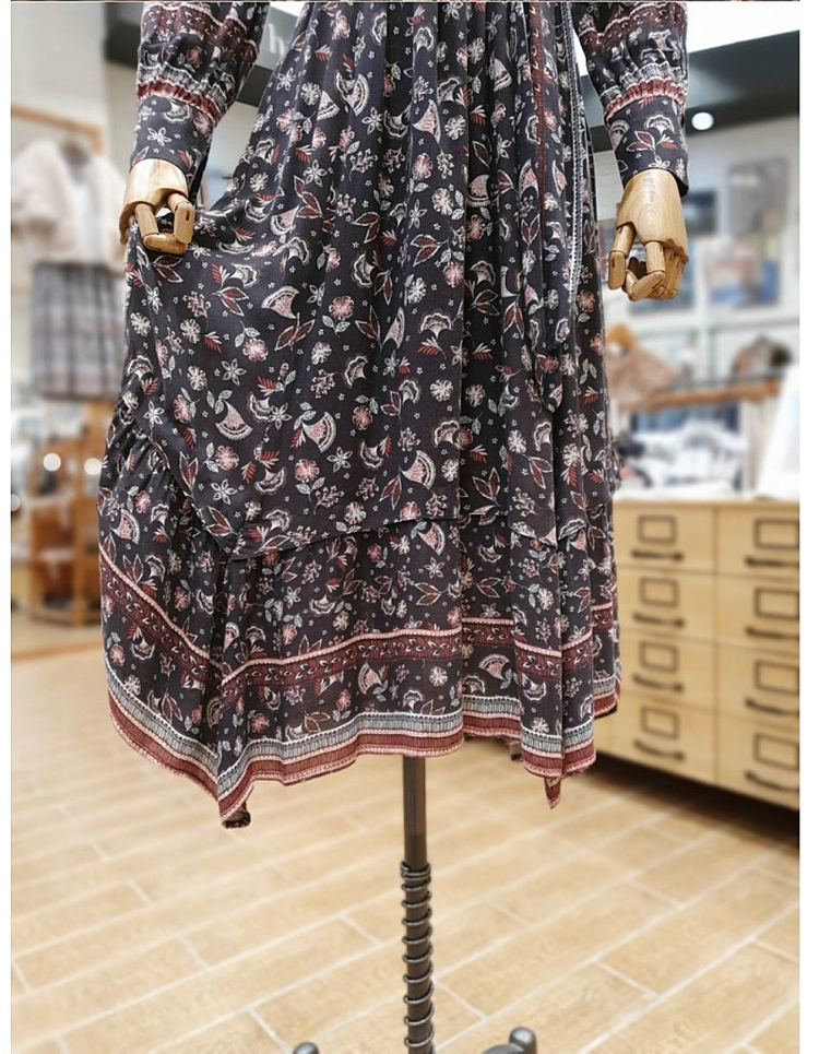 새옷 S 보더 롱 패턴 원피스 써스데이아일랜드--7