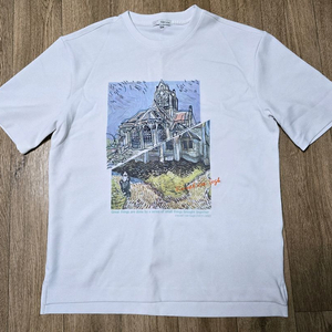 바쏘 자수 프린팅 반팔티 105 새제품 팝니다