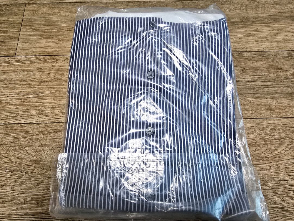 올젠 스트라이프 셔츠 네이비 100 새제품 팝니다--3