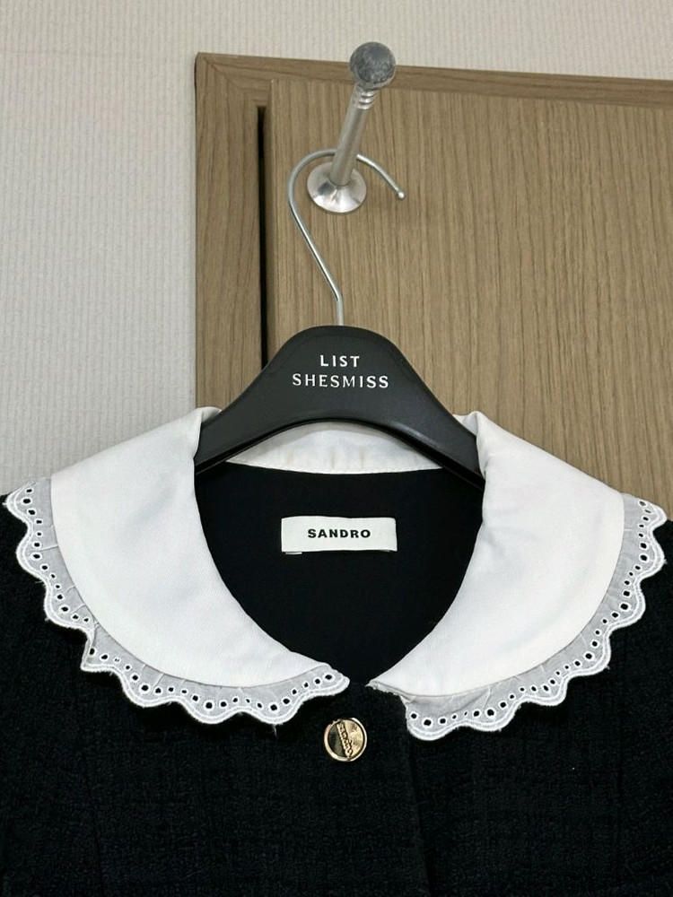 산드로 레이스 카라 원피스 (사이즈 36/여성55)--3