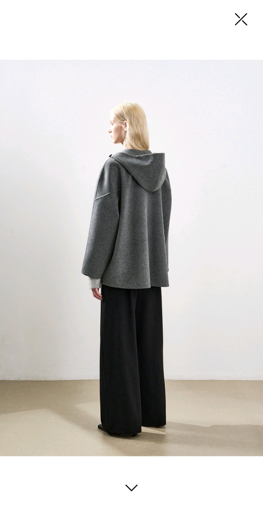 [시스템] 캐시미어 블렌드 숏 후드 코트 SY2FBROT362WM1_DG / 2시간 착용--3