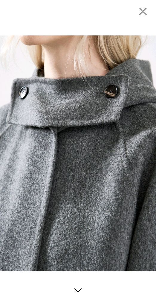 [시스템] 캐시미어 블렌드 숏 후드 코트 SY2FBROT362WM1_DG / 2시간 착용--4