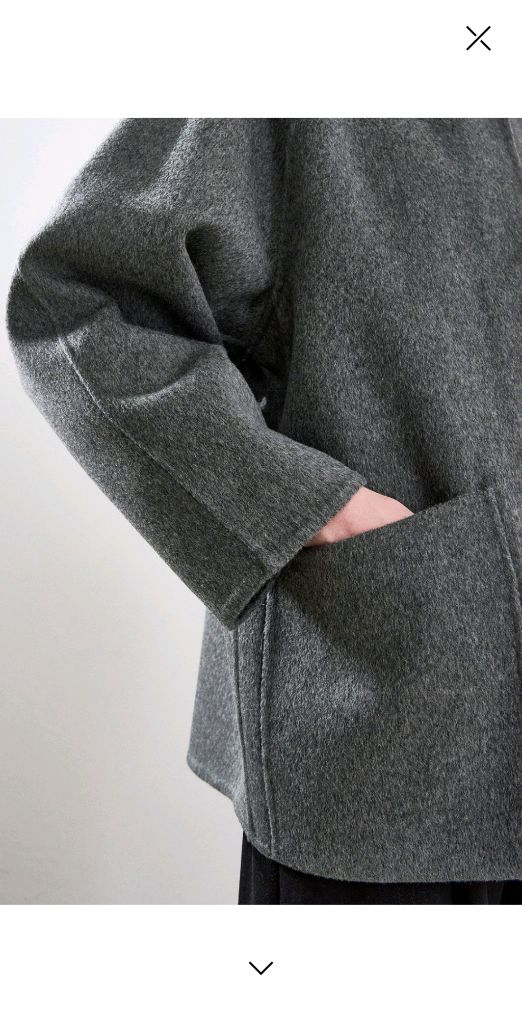 [시스템] 캐시미어 블렌드 숏 후드 코트 SY2FBROT362WM1_DG / 2시간 착용--5