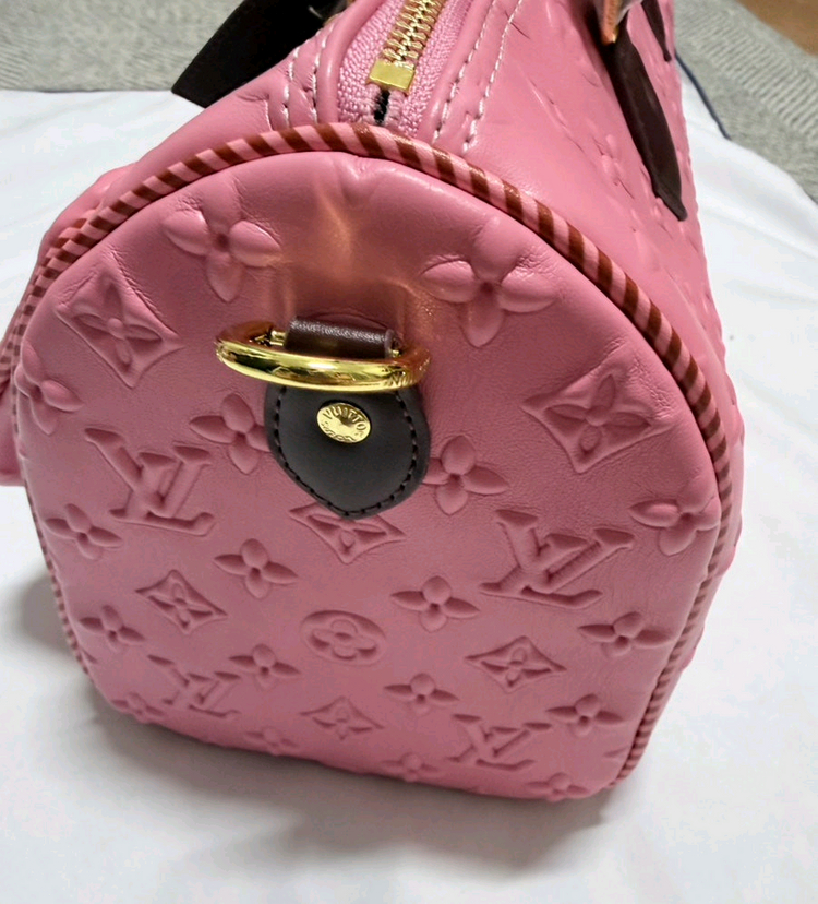 새상품>모노그램 스피디 찐핑크--5