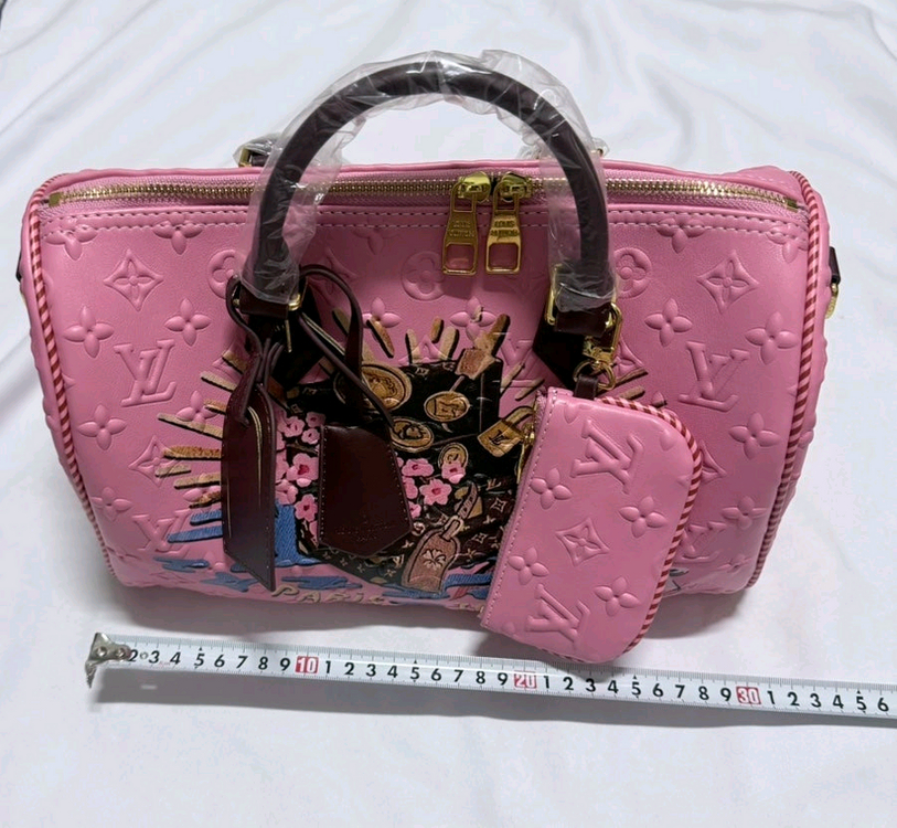 새상품>모노그램 스피디 찐핑크--7