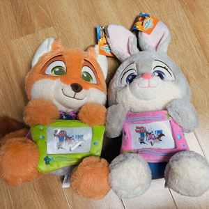 [새상품 커플템] 주토피아2 닉 주디 봉제인형 사진 프레임 홀리데이 시리즈