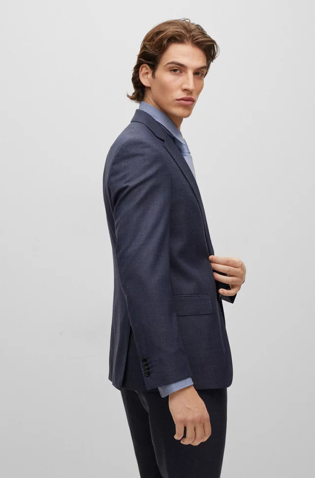BOSS 휴고보스 블랙라벨 마이크로 체크 네이비 수트 이미지