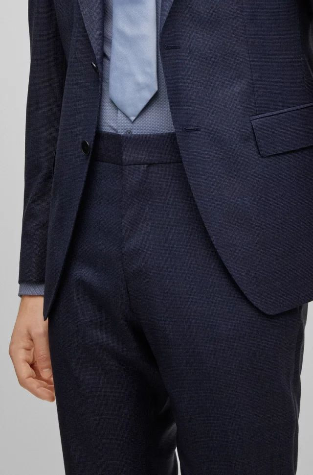 BOSS 휴고보스 블랙라벨 마이크로 체크 네이비 수트 이미지
