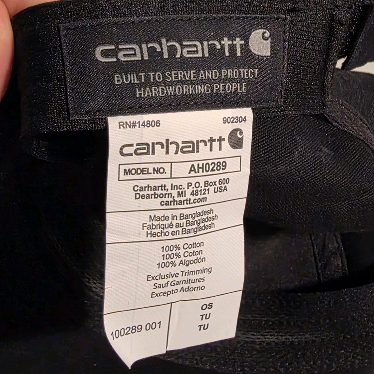 칼하트 블랙 볼캡 AH0289--2