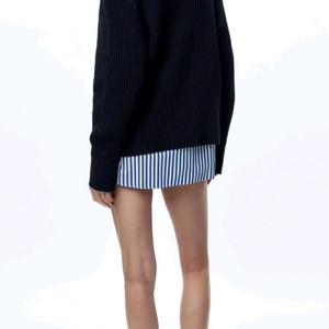 자라 립 니트 스웨터 네이비(라지사이즈)