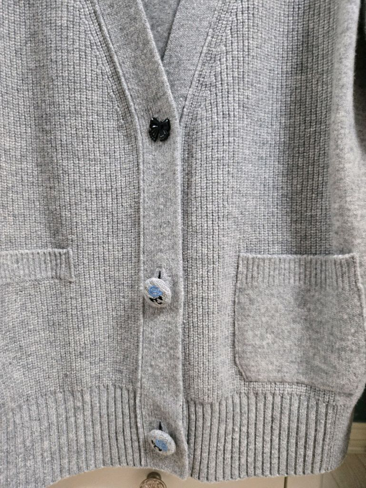 럭키슈에뜨 리본단추가디건--1