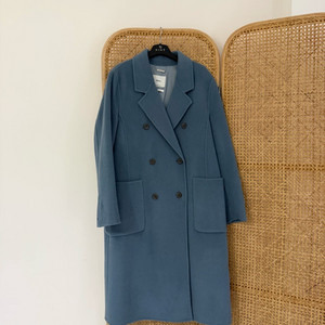 로엠 더블 울 코트 하늘색