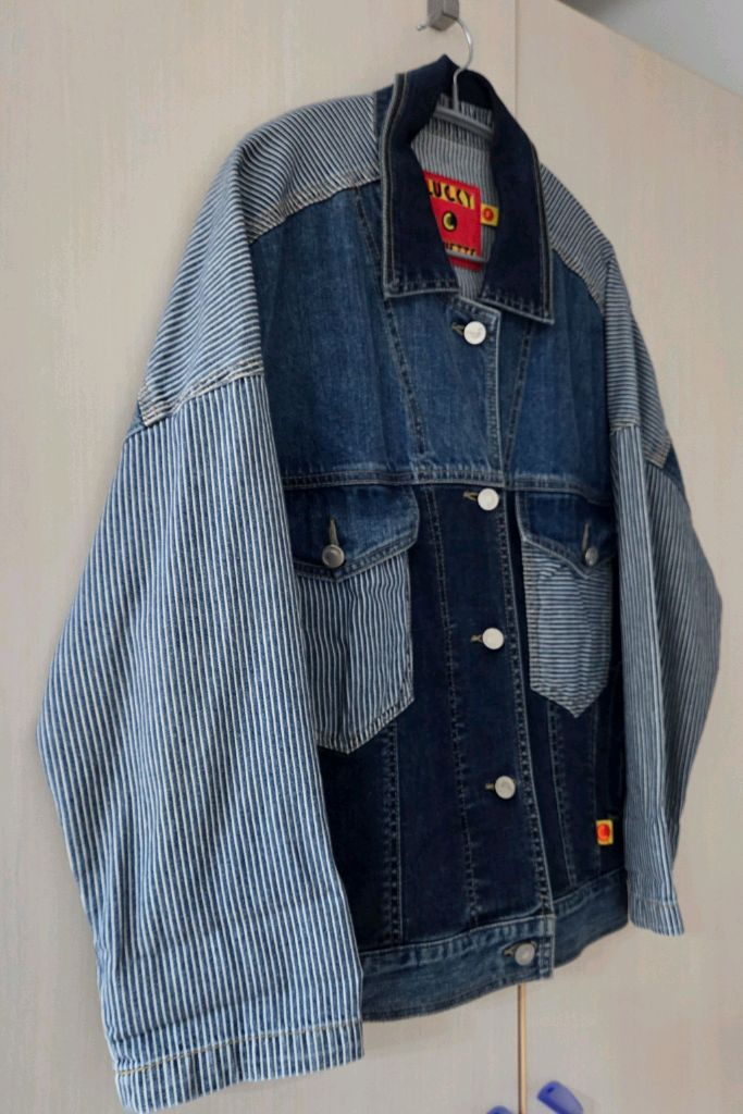 럭키슈에뜨 스트라이프 청자켓--1