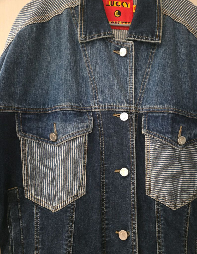 럭키슈에뜨 스트라이프 청자켓--4