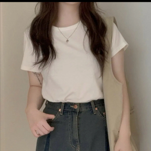 [F] 하비언니 베이직 라운드 반팔 화이트