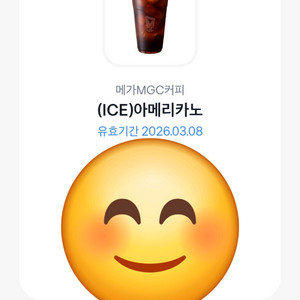 메가커피 아이스 아메리카노 기프티콘