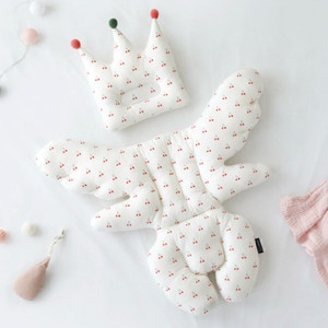 에시앙 범보의자 크라운 라이너,베개 세트 체리봉봉 아이보리