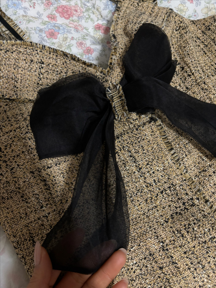 산드로 트위드 실크리본 원피스 36--4