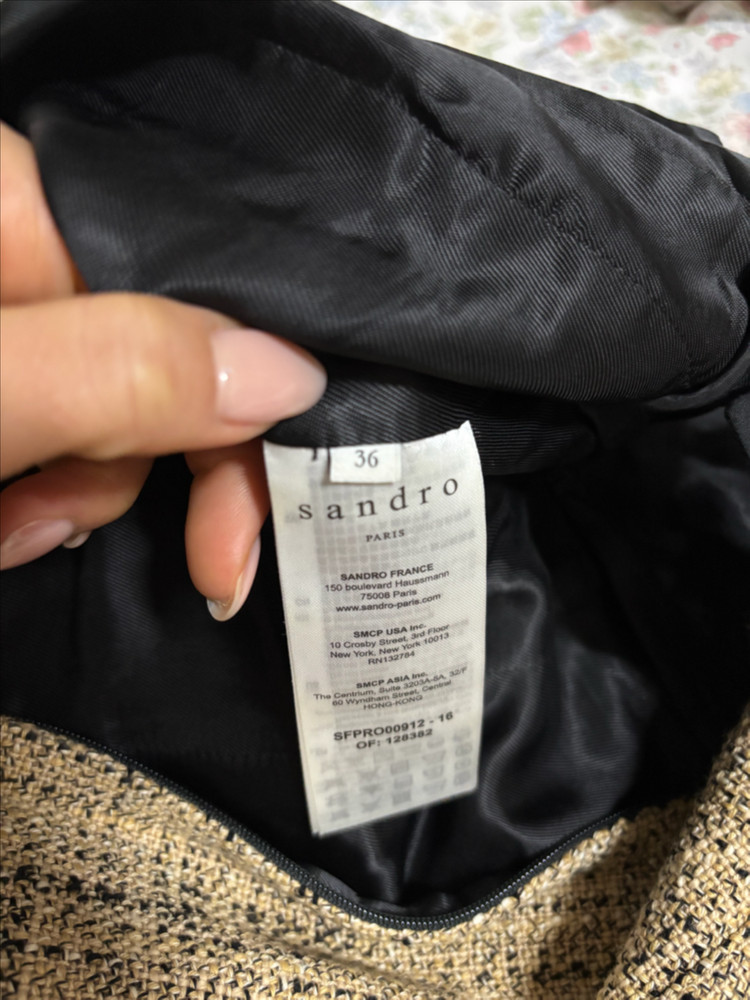 산드로 트위드 실크리본 원피스 36--6