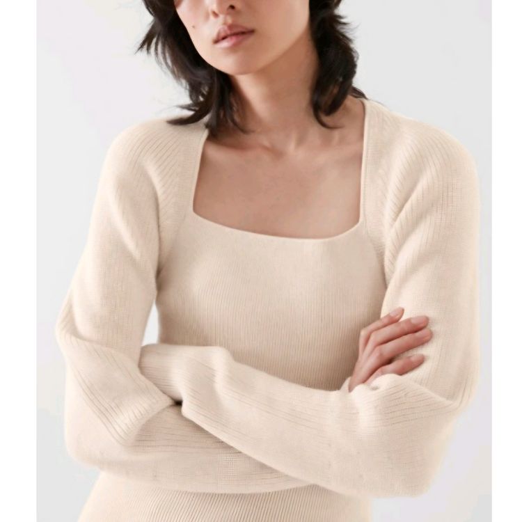 코스 퍼프 슬리브 울 니트 / 여성 니트/ 여자 니트--1