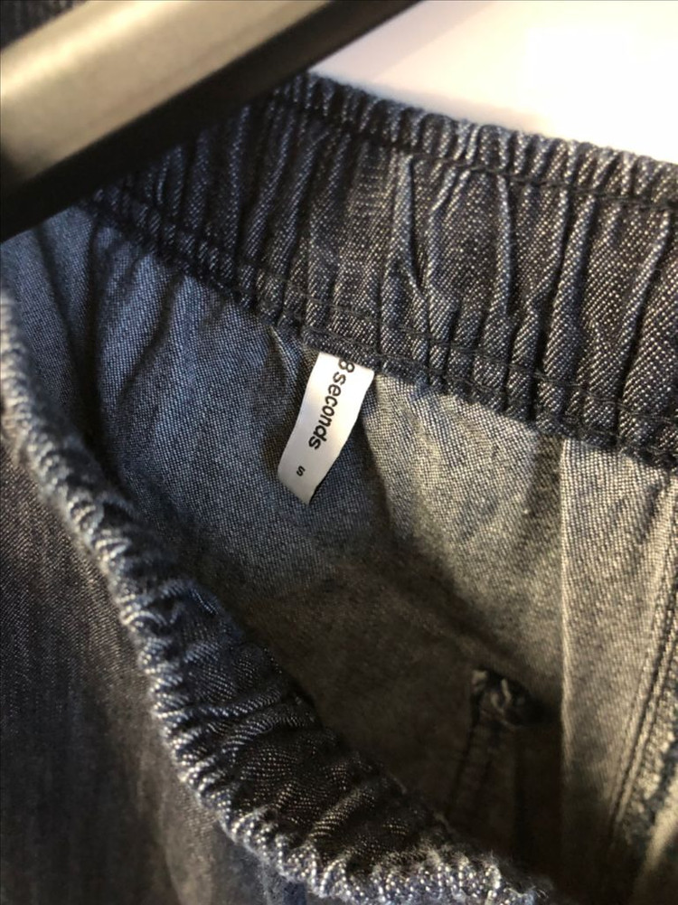 에잇세컨즈 경량 풀밴딩 와이드핏 데님 네이비--2