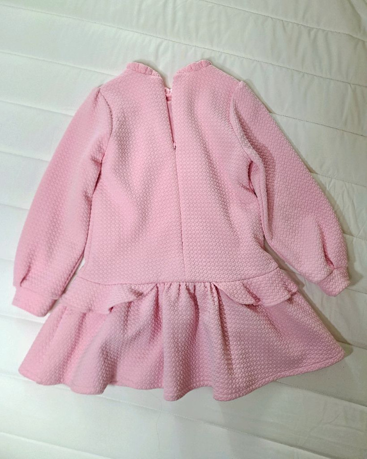 프랜치캣 핑크 캣자수 원피스 130(헤어밴드,스타킹새것포함) 이미지