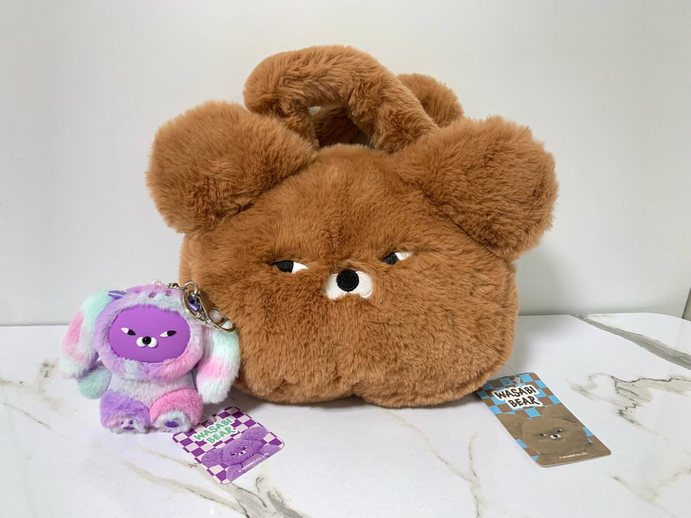 와사비베어 크로스백 가방 + 키링 세트--2