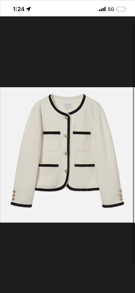 보카바카 마렘마 배색 트위드자켓 아이보리 s 이미지