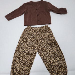 우이동금손/ 가디건 & 레오파드 바지 세트 XL